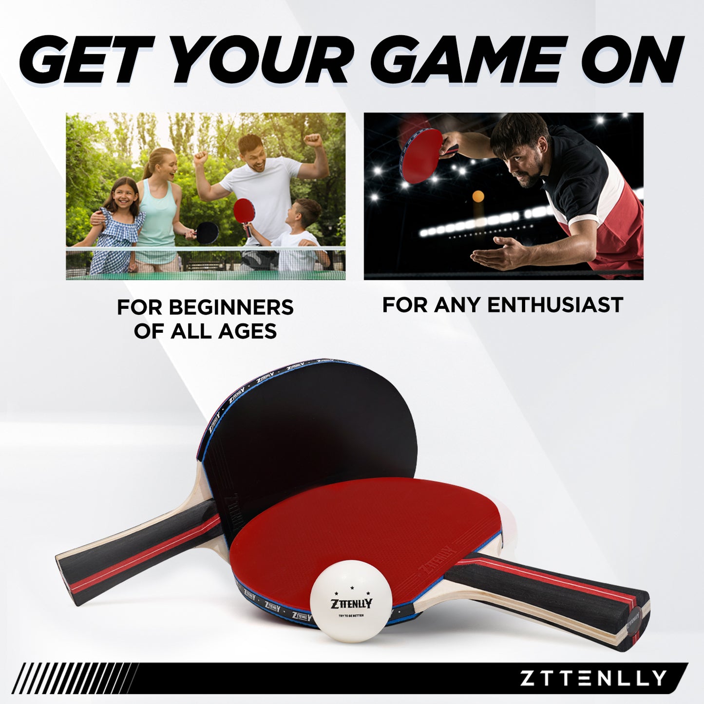ZTTEN Novice Ping Pong Paddles Set